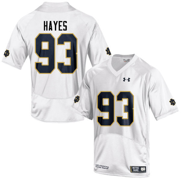 Men's NCAA Notre Dame Fighting Irish #93 Jay Hayes Stitched College Under Armour Authentic White Football Jersey GG10P44OR